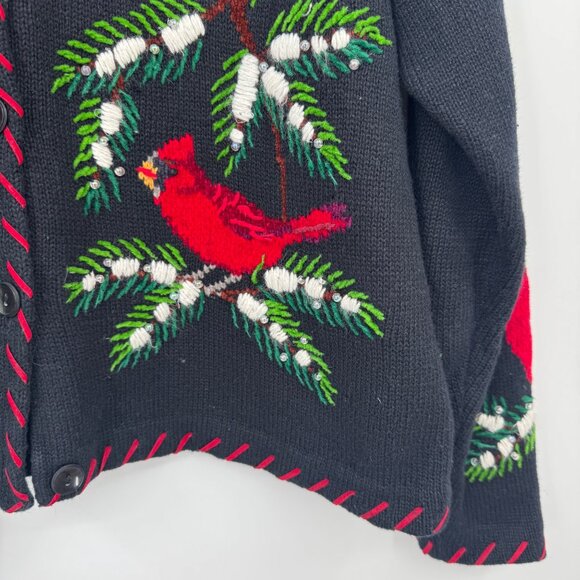 Design Options Cardinal Bird Philip Jane Gordon Sweater Cardigan woman's  size L - Picture 4 of 13